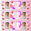 Personalised Party Banner For 35th Birthday With Photo Female Pink Cake