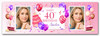Personalised Party Banner For 40th Birthday With Photo Female Pink Cake