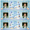 Personalised Party Banner For 40th Birthday With Photo Male Blue Balloon Gift