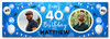 Personalised Party Banner For 40th Birthday With Photo Male Blue Balloons