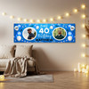 Personalised Party Banner For 40th Birthday With Photo Male Blue Balloons