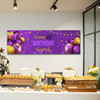 Personalised Party Banner For 40th Birthday Purple Gold Balloons