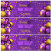 Personalised Party Banner For 40th Birthday Purple Gold Balloons