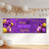 Personalised Party Banner For 40th Birthday Purple Gold Balloons
