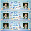 Personalised Party Banner For 50th Birthday With Photo Male Blue Balloon Gift