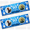 Personalised Party Banner For 50th Birthday With Photo Male Blue Balloons