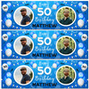 Personalised Party Banner For 50th Birthday With Photo Male Blue Balloons