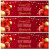 Personalised Party Banner For 50th Birthday Red Gold Balloons