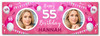 Personalised Party Banner For 55th Birthday With Photo Female Pink Balloons