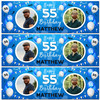 Personalised Party Banner For 55th Birthday With Photo Male Blue Balloons