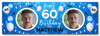 Personalised Party Banner For 60th Birthday With Photo Male Blue Balloons