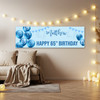 Personalised Party Banner For 65th Birthday Male Blue Balloon Star