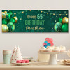 Personalised Party Banner For 65th Birthday Male Green Gold Balloons