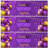 Personalised Party Banner For 65th Birthday Purple Gold Balloons