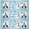 Personalised Party Banner For 70th Birthday With Photo Male Blue Balloon Gift