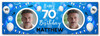 Personalised Party Banner For 70th Birthday With Photo Male Blue Balloons