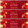 Personalised Party Banner For 70th Birthday Red Gold Balloons