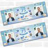 Personalised Party Banner For 75th Birthday With Photo Male Blue Balloon Gift