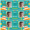 Personalised Party Banner For 75th Birthday With Photo Male Turquoise Cake