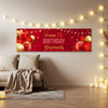 Personalised Party Banner For 75th Birthday Red Gold Balloons