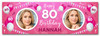 Personalised Party Banner For 80th Birthday With Photo Female Pink Balloons