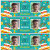Personalised Party Banner For 80th Birthday With Photo Male Turquoise Cake