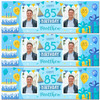 Personalised Party Banner For 85th Birthday With Photo Male Blue Cake Gift