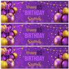 Personalised Party Banner For 85th Birthday Purple Gold Balloons