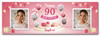 Personalised Party Banner For 90th Birthday With Photo Female Pink Balloon Gift