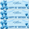 Personalised Party Banner For 95th Birthday Male Blue Balloon Star