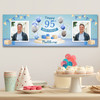 Personalised Party Banner For 95th Birthday With Photo Male Blue Balloon Gift