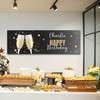 Personalised Party Banner For Birthday Champagne Star Black