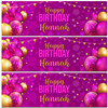 Personalised Party Banner For Birthday Female Pink Gold Balloons
