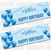 Personalised Party Banner For Birthday Male Blue Balloon Star