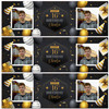 Personalised Party Banner For 16th Birthday With Photo Male Gold Black Balloons