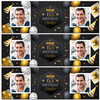 Personalised Party Banner For Birthday With Photo 65 Male Gold Black Balloons