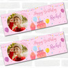 Personalised Party Banner For Birthday With Photo Female Pink Cake Balloons