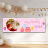 Personalised Party Banner For Birthday With Photo Female Pink Cake Balloons