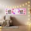 Personalised Party Banner For 16th Birthday With Photo Female Pink Cake