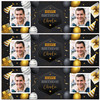 Personalised Party Banner For Birthday With Photo Male Gold Black Balloons