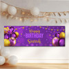Personalised Party Banner For Birthday Purple Gold Balloons