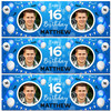 Personalised Party Banner For 16th Birthday With Photo Male Blue Balloons