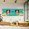 Personalised Party Banner For 16th Birthday With Photo Male Turquoise Cake