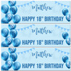 Personalised Party Banner For 18th Birthday Male Blue Balloon Star