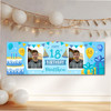 Personalised Party Banner For 18th Birthday With Photo Male Blue Cake Gift
