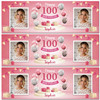 Personalised Party Banner For 100th Birthday With Photo Female Pink Balloon Gift