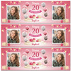 Personalised Party Banner For 20th Birthday With Photo Female Pink Balloon Gift