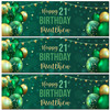 Personalised Party Banner For 21st Birthday Male Green Gold Balloons