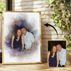 Custom Watercolour Couple Portrait, Personalised Photo Gift Anniversary Wedding Keepsake