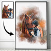 Pet Watercolour Portrait Custom Dog Cat Horse Art From Photo, Framed Print Canvas